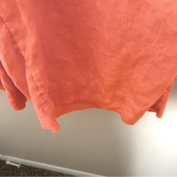J. Crew Apricot Orange Linen Cropped Pull On Pants Size Large Lagenlook Beachy - Picture 5 of 12